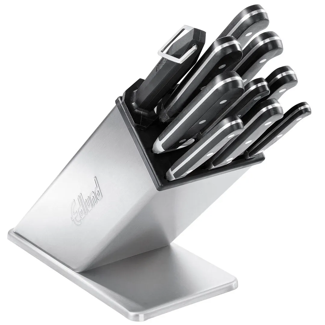 Edlund KBS-2006 Knife Block, 6 Slots, 9" High, Removable, Stainless, Dishwasher Safe, Made in USA