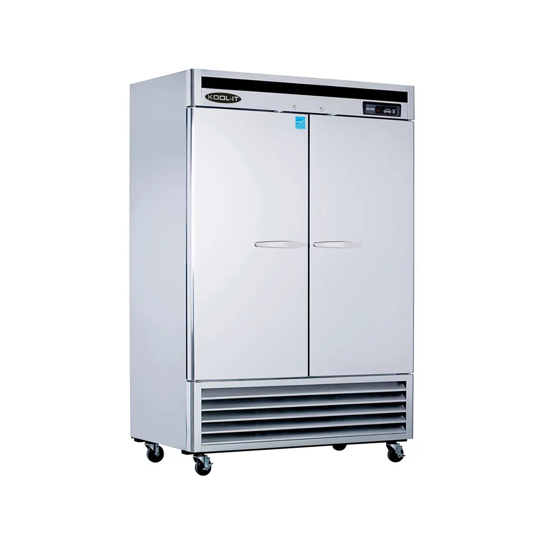 Kool-It KBSR-2 53" 2-Section Reach-In Refrigerator w/ 2 Solid Doors, Bottom Mounted, Stainless Steel, 43 cu. ft.