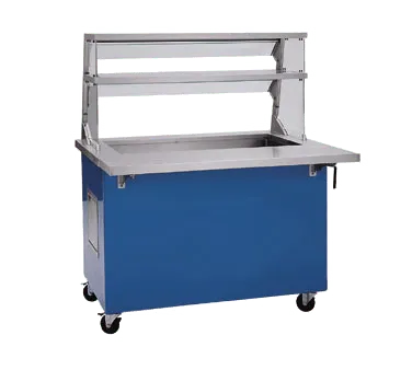 Delfield KCI-74-NU 74" Shelleyglas® Ice-Cooled Cold Food Serving Counter, Fiberglass Enclosed Base, (5) Pan