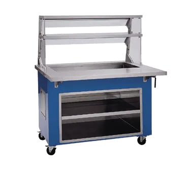 Delfield KCI-96-NU 96" Shelleyglas® Ice-Cooled Cold Food Serving Counter, Fiberglass Enclosed Base, (6) Pan