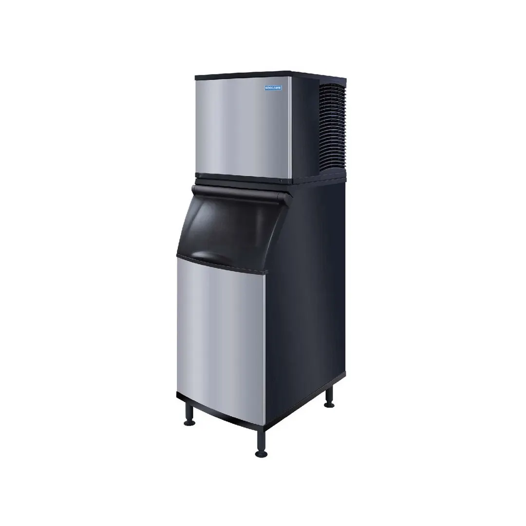 Koolaire KDT0420A/K420 Air Cooled Full Cube 440 lb Ice Machine with Bin, 383 lb Storage