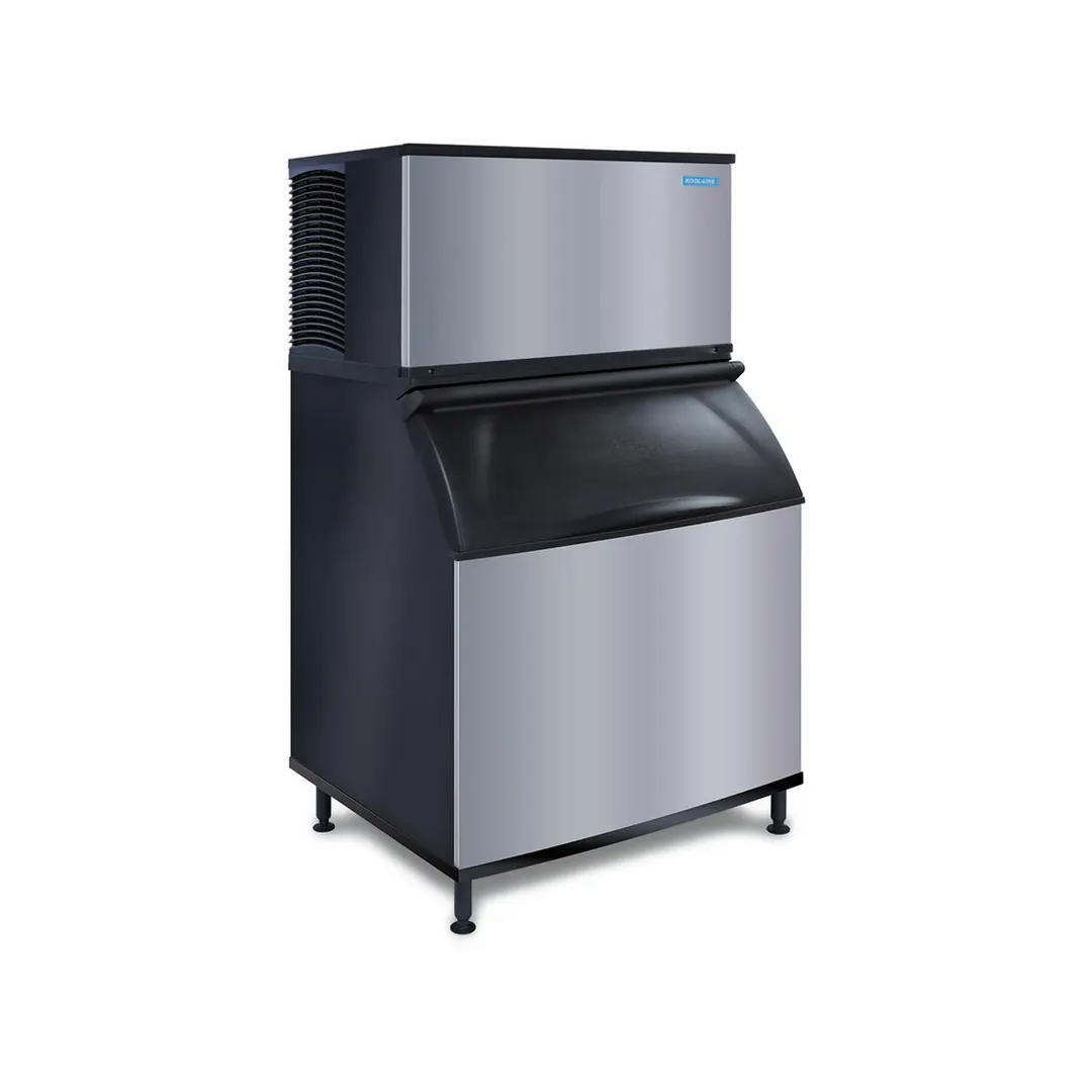 Koolaire KDT1700W/K970 Water Cooled Full Cube 1765 lb Ice Machine with Bin, 882 lb Storage