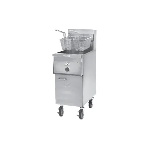 Keating 10X11AA 10" Floor Model Gas Deep Fryer, Full Pot, 26 Ibs Capacity, 54,000 BTU, Stainless Steel