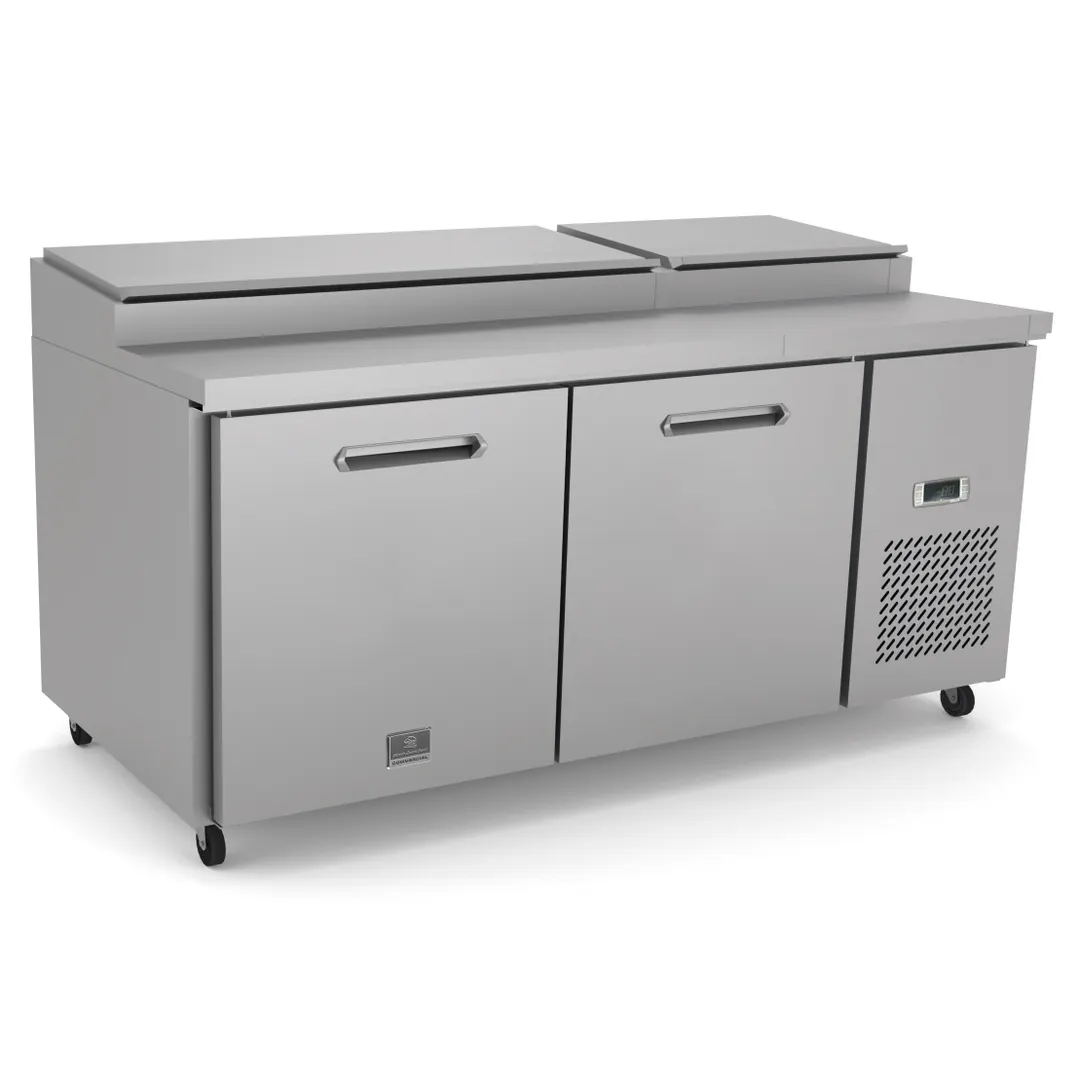 Kelvinator KCHPT72.9 70" 2-Section Refrigerated Pizza Prep Table w/ 2 Doors, 22 cu. ft.