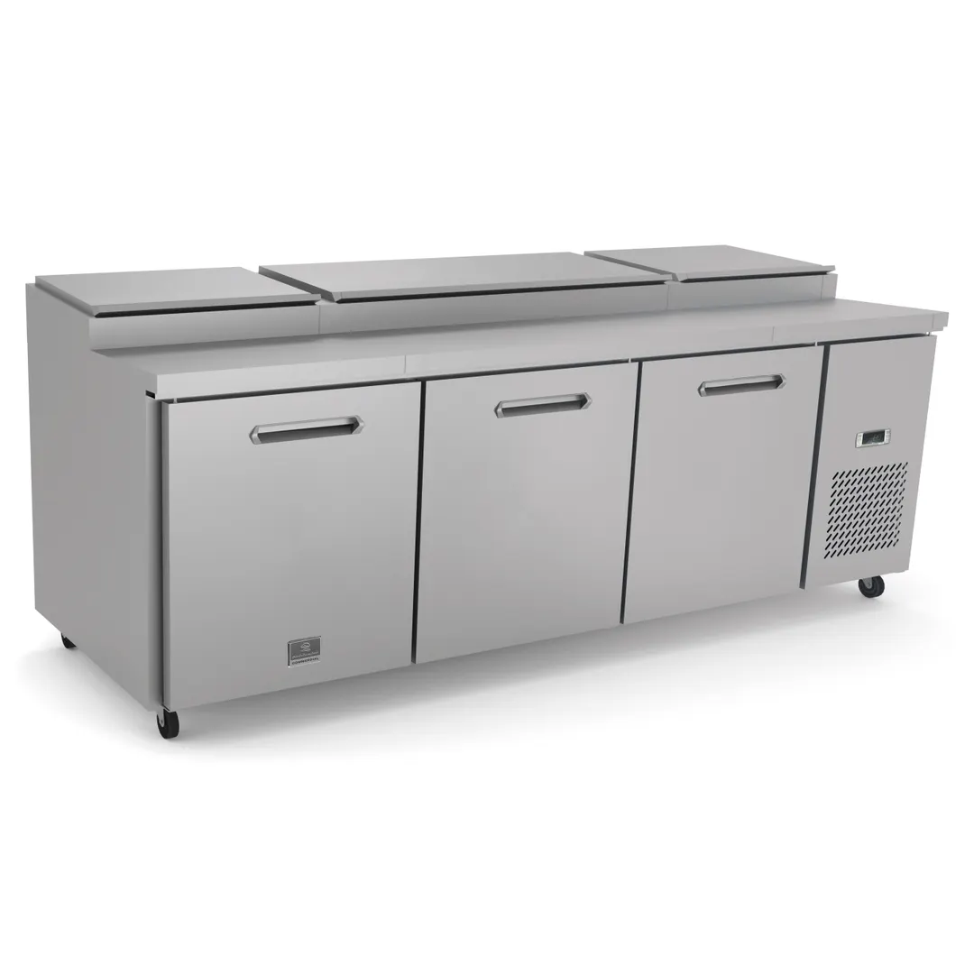 Kelvinator KCHPT92.12 94" 3-Section Refrigerated Pizza Prep Table w/ 3 Doors, 32 cu. ft.