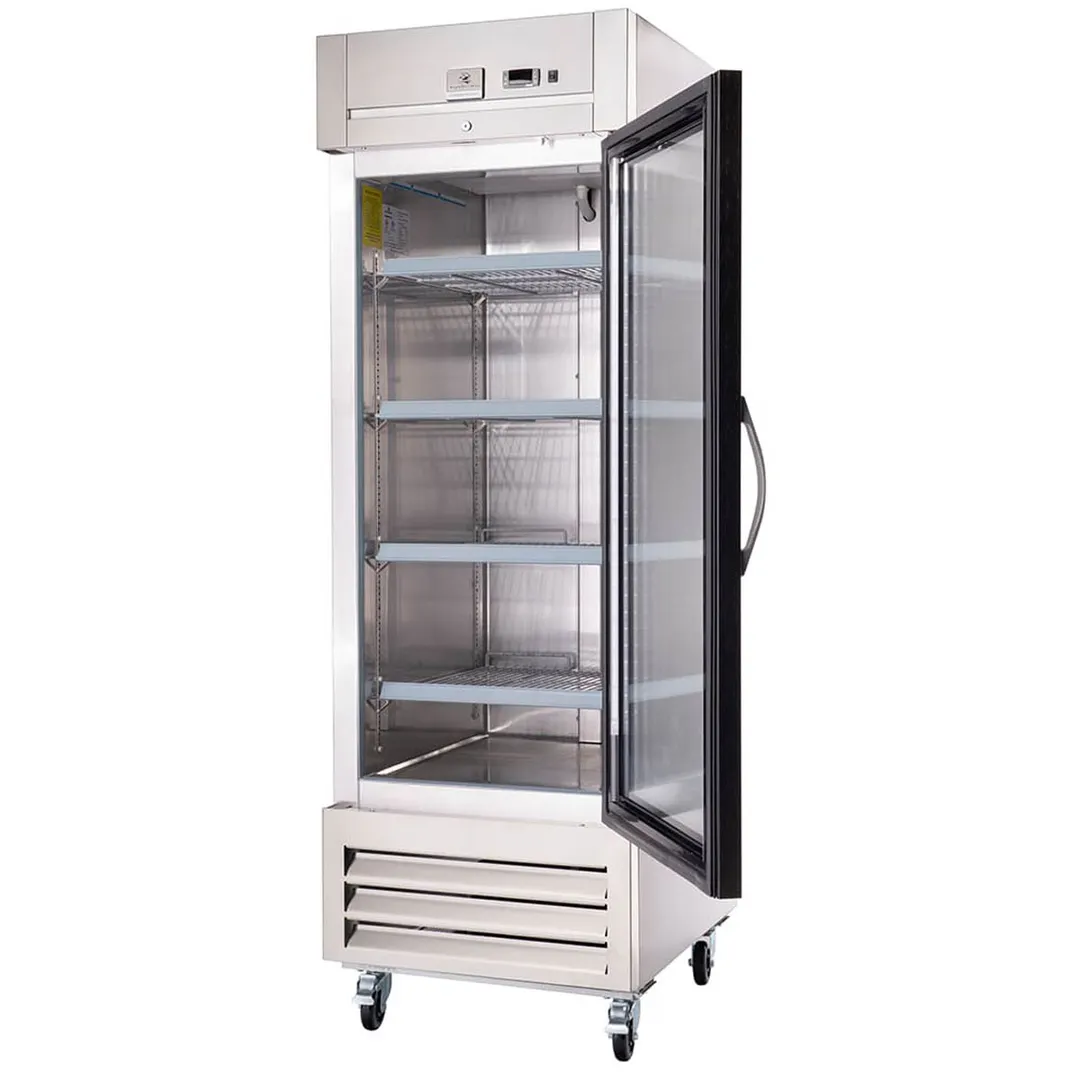 Kelvinator KCHRI27R1GDR 26" One Section Reach-In Refrigerator w/ Glass Door, Bottom Mounted, Stainless Steel, 23 cu. ft.