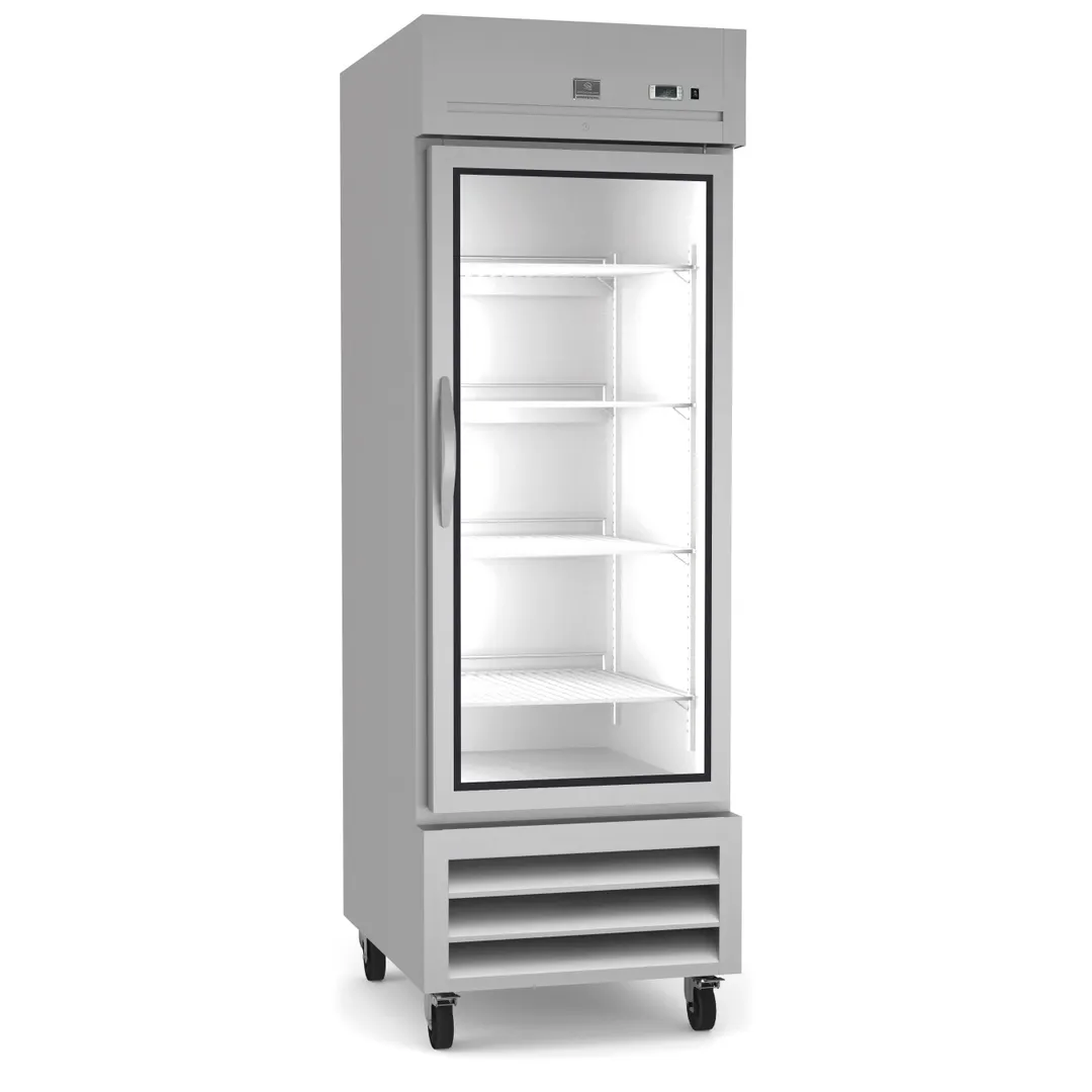 Kelvinator KCHRI27R1GDR 26" One Section Reach-In Refrigerator w/ Glass Door, Bottom Mounted, Stainless Steel, 23 cu. ft.