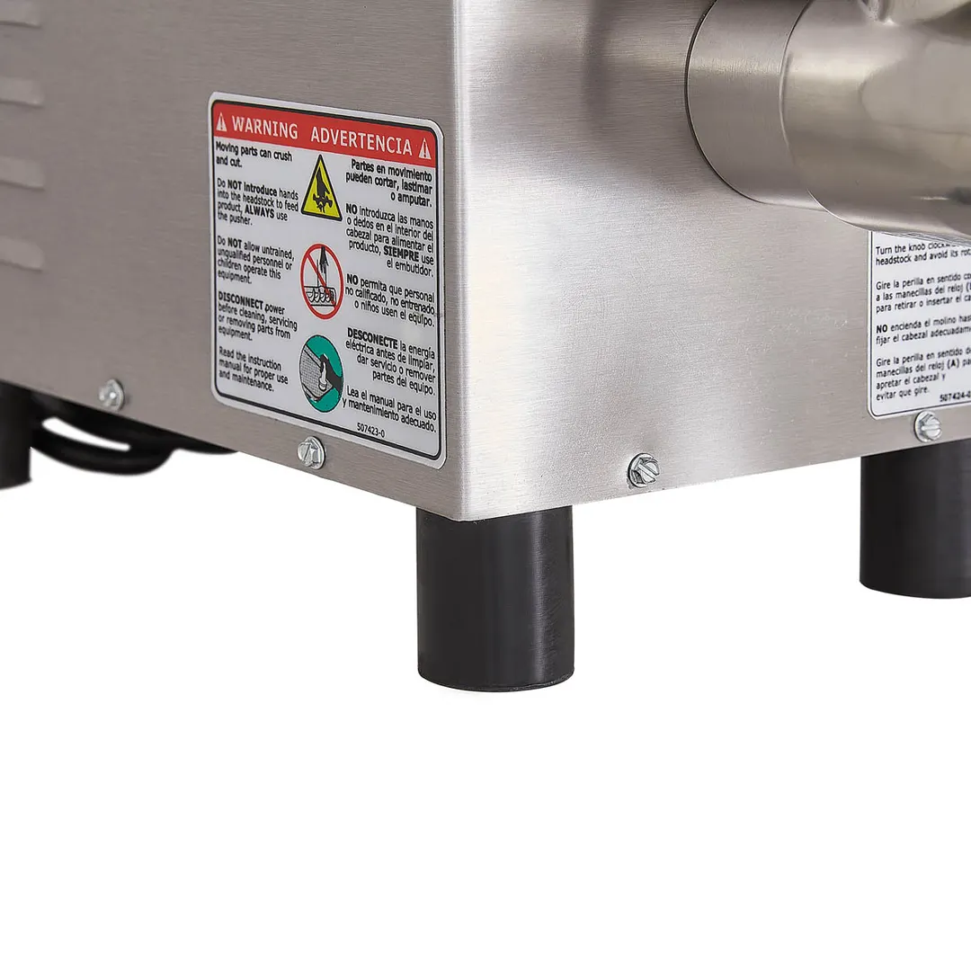 Pro-Cut KG-12-SS Bench Electric Meat Grinder – #12 Hub, 3/4 HP, 444/342 lb/hr, Stainless Steel, 550W, 115V, Non‑Slip Feet