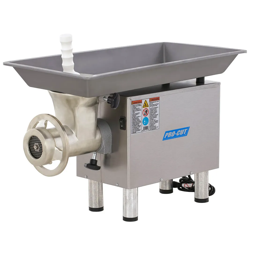 Pro-Cut KG-22-W Bench Meat Grinder, #22 Hub, 1 HP, 110V, Cast Iron Head & Stainless Body