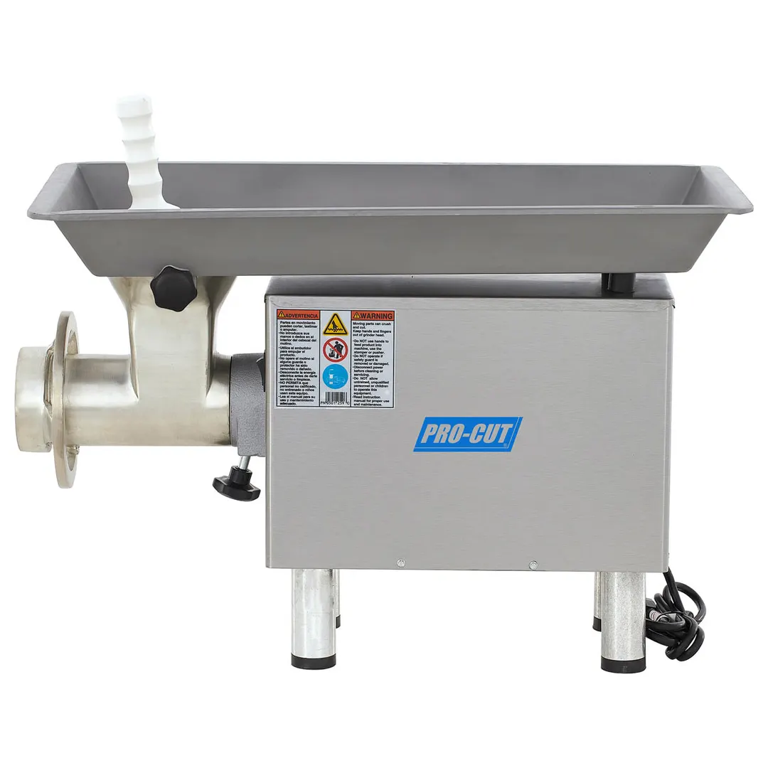 Pro-Cut KG-22-W Bench Meat Grinder, #22 Hub, 1 HP, 110V, Cast Iron Head & Stainless Body