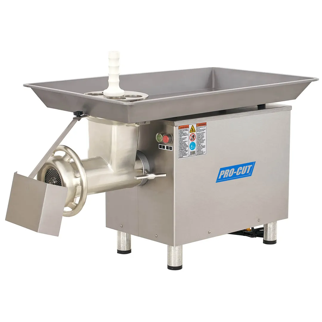 Pro-Cut KG-32 Bench Electric Meat Grinder, #32 Hub, 3 HP 2.25kW Motor, 3300/1740 lb/hr, 3/16" Plate, Stainless Steel Body