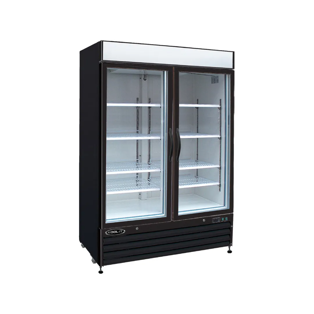 Kool-It KGF-48 53" 2 Glass Door Freezer Merchandiser in Black, 48 cu. ft.