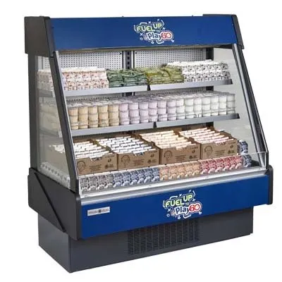 Hydra-Kool KGL-RM-40-S 41" Vertical Open Merchandiser in Silver & Black, Self-Contained, w/ Rear Doors