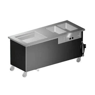 Delfield KH4C-96-NU 96" Hot/Cold Serving Counter, (4) Hot & (1) Ice-Cooled Well