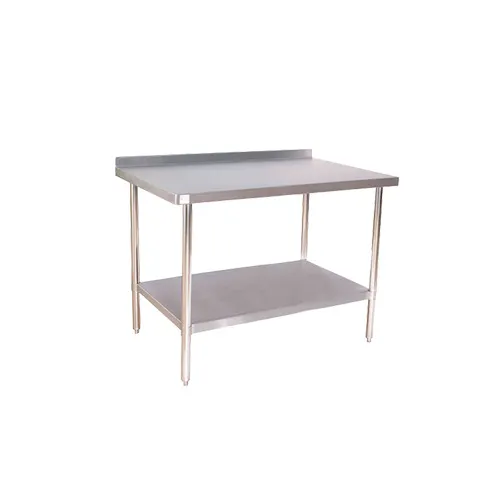 Klinger's Trading ABST3014 14" Open Base Work Table with Undershelf / Upturn - 18 Gauge Top