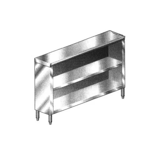 Klinger's DC1572 Stainless Steel Dish Cabinet, Open Base with Mid-Shelf / 72"x15"