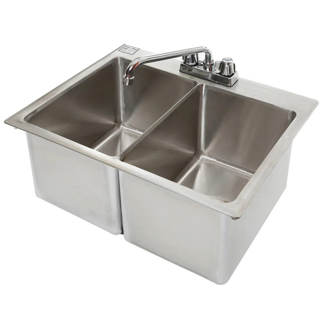 Klinger's Trading DIS2028 Drop-In Sink, Two Compartment