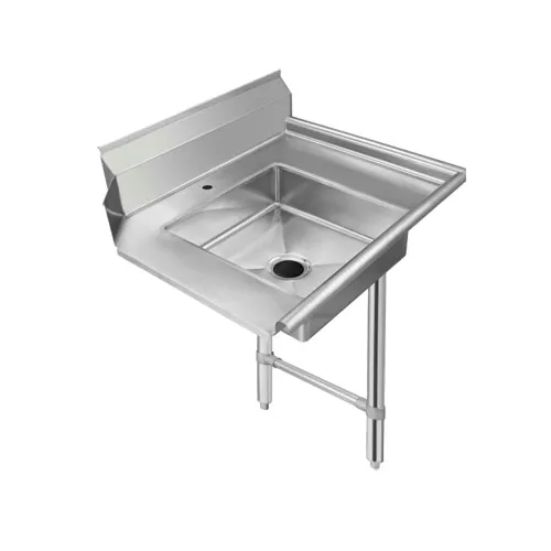 Klinger's Trading SDT36R 36" Straight Soiled Dishtable w/ Right Table, Pre-Rinse Sink, 9" Backsplash