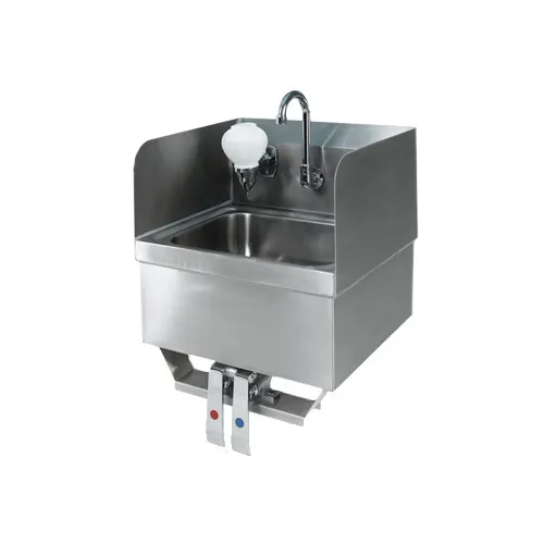 Klinger's Trading SPKNEE-SPKVHS-1000 14" Wall Mounted Hand Sink w/Faucet,Knee Valves & Dispenser-20g
