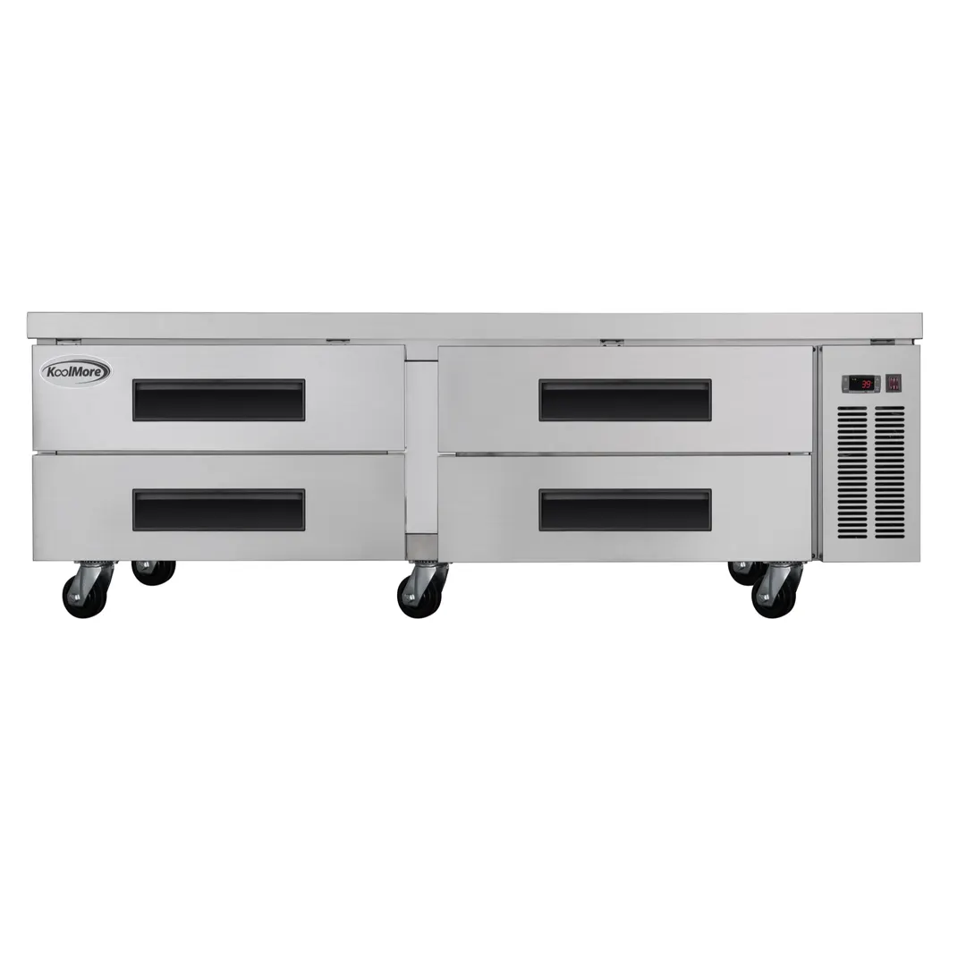Koolmore KM-BR-724D 1-Section 2-Door Refrigerated Holding Cabinet, 72" W x 26" H, Steel, Temp 33-40°F