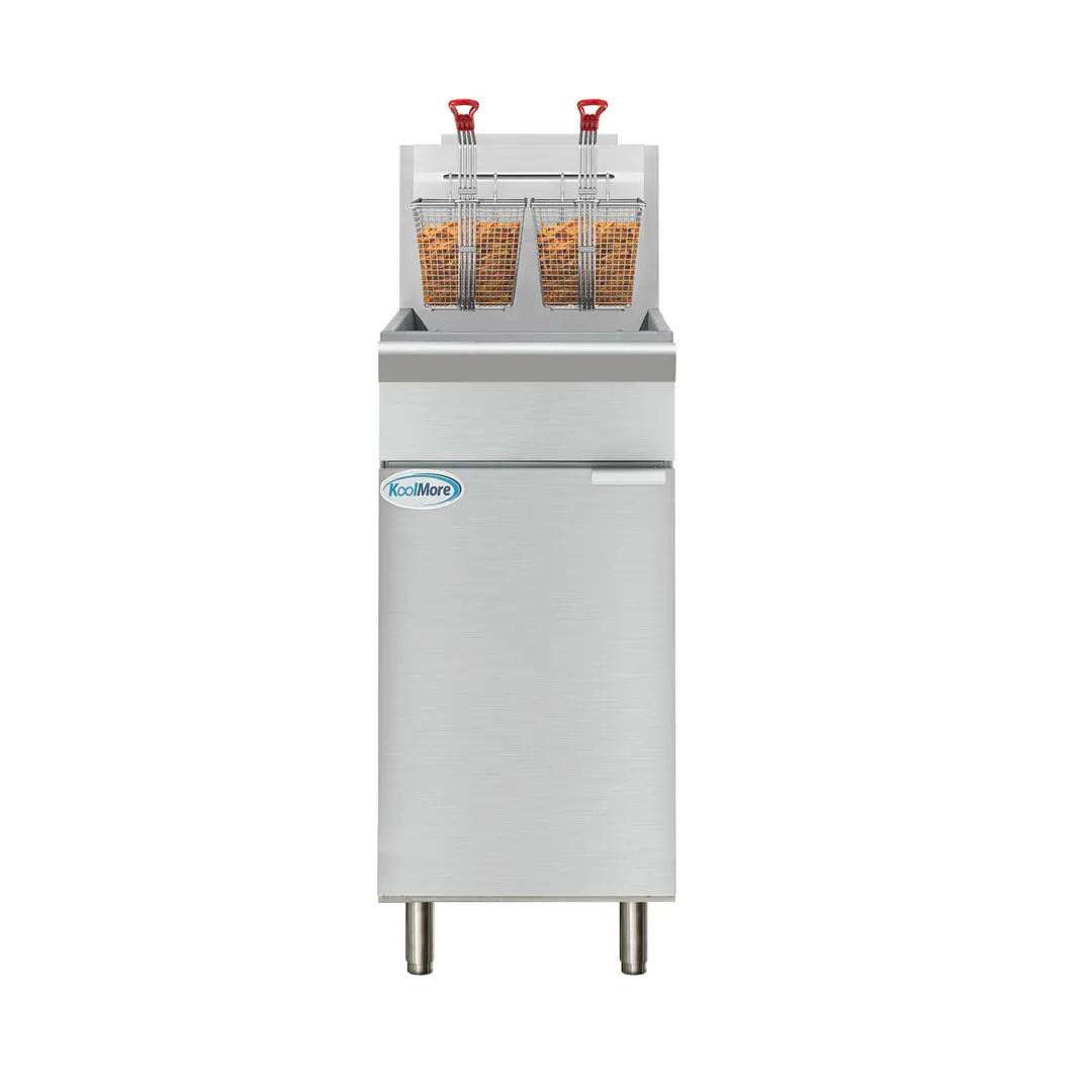 Koolmore KM-FDF50-LP 30" Full Pot Floor Model LP Gas Fryer w/ 50 lbs, 120.000 BTU