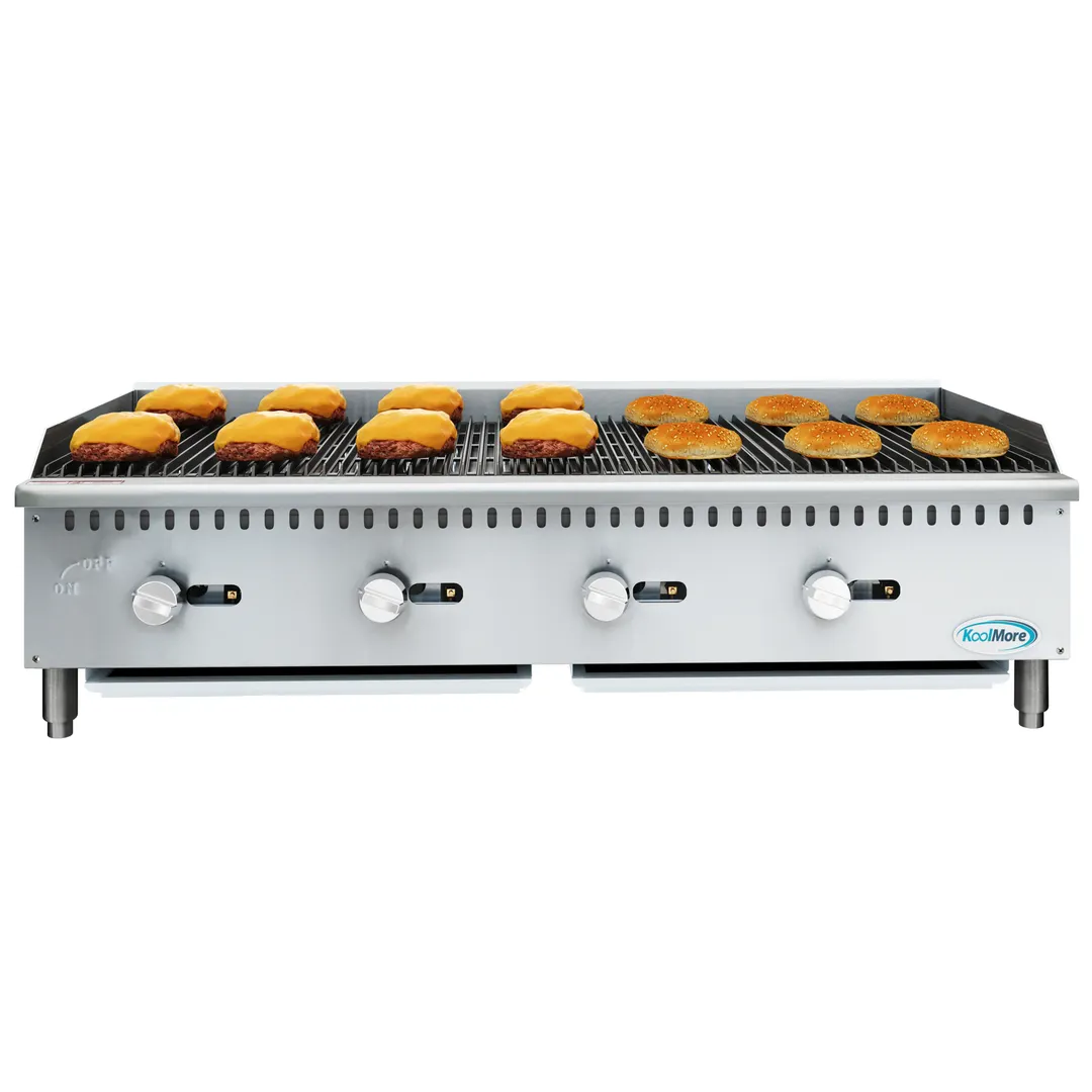 Koolmore KM-GCB4-48M 47" Countertop Gas Radiant Charbroiler w/ (4) Burners, 120.000 BTU