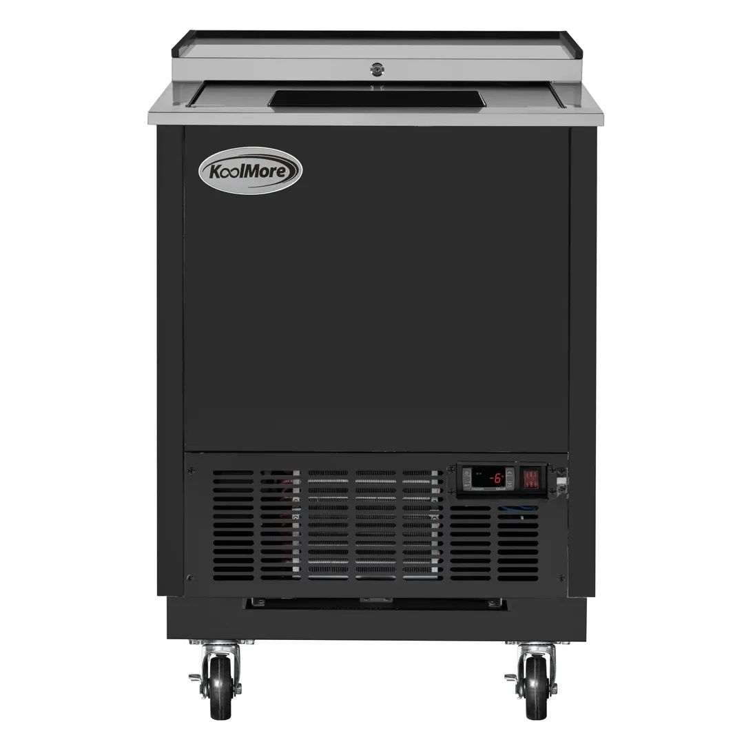 Koolmore KM-GF25-BK Glass Froster, 25" W x 26.7" D x 34.2" H, 5 cu ft, Steel, Sliding Door, 0‑7°F