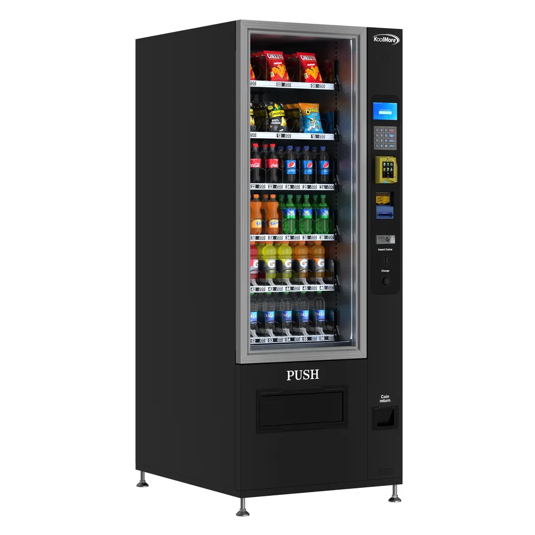 Koolmore KM-VMR-30-BR Refrigerated Snack and Drink Vending Machine w/ 36 Slots, Credit Card Reader and Bill Acceptor