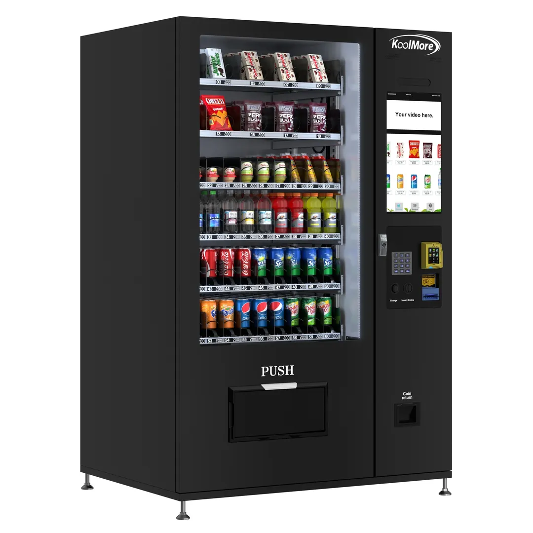 Koolmore KM-VMRT-50-BR Refrigerated Snack and Drink Vending Machine w/ 60 Slots, CC Reader and Bill Acceptor