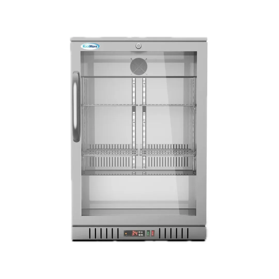 Koolmore BC-1DSW-SS Back Bar Cooler 23"×20½"×35⅖" 4.1 cu ft SS Glass Door‑Lock LED Temp R‑600a 115V