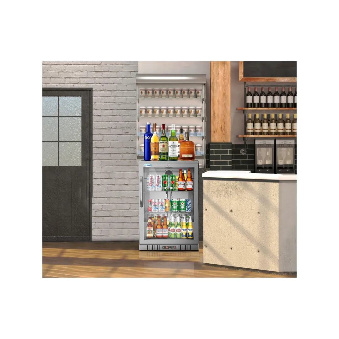 Koolmore BC-1DSW-SS Back Bar Cooler 23"×20½"×35⅖" 4.1 cu ft SS Glass Door‑Lock LED Temp R‑600a 115V
