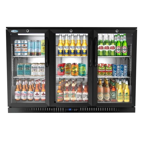 Koolmore BC-3DSW-BK 53"x20"x35" 11.3 cu ft Cooler, 3 Swing Doors, LED, Bottom-Mount, R-600a, 115V