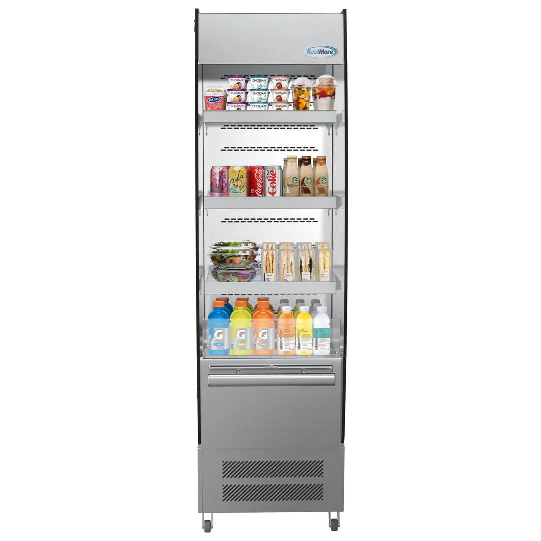 Koolmore CDAU-7C-SS 26" Grab & Go Open Air Merchandiser, Stainless Steel, Self Contained, 7.7 cu. ft.