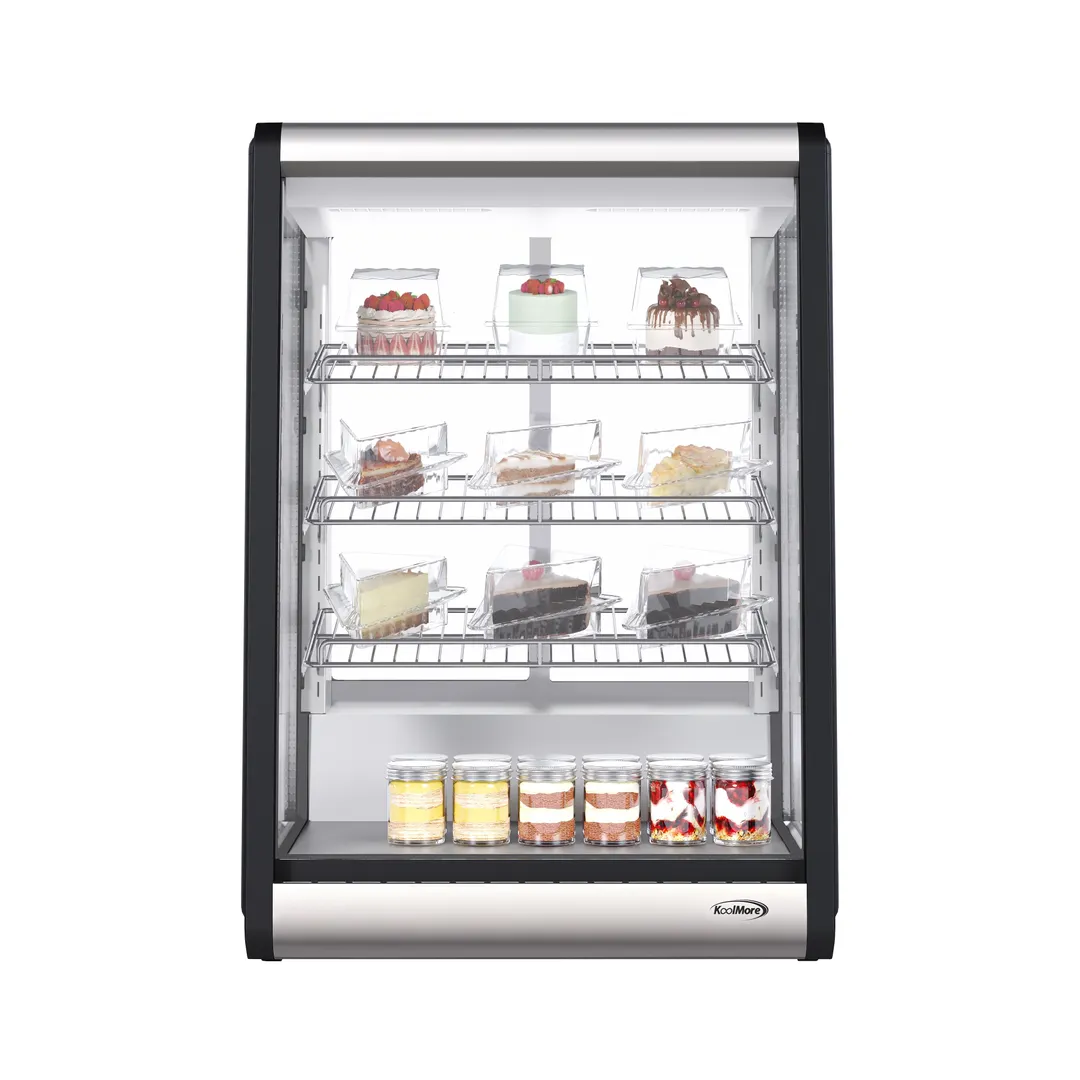 Koolmore CDC-49-SS Display 24" 4‑Tier StainlessPainted Sliding Glass Temp 32°‑53°F LED Defrost Service