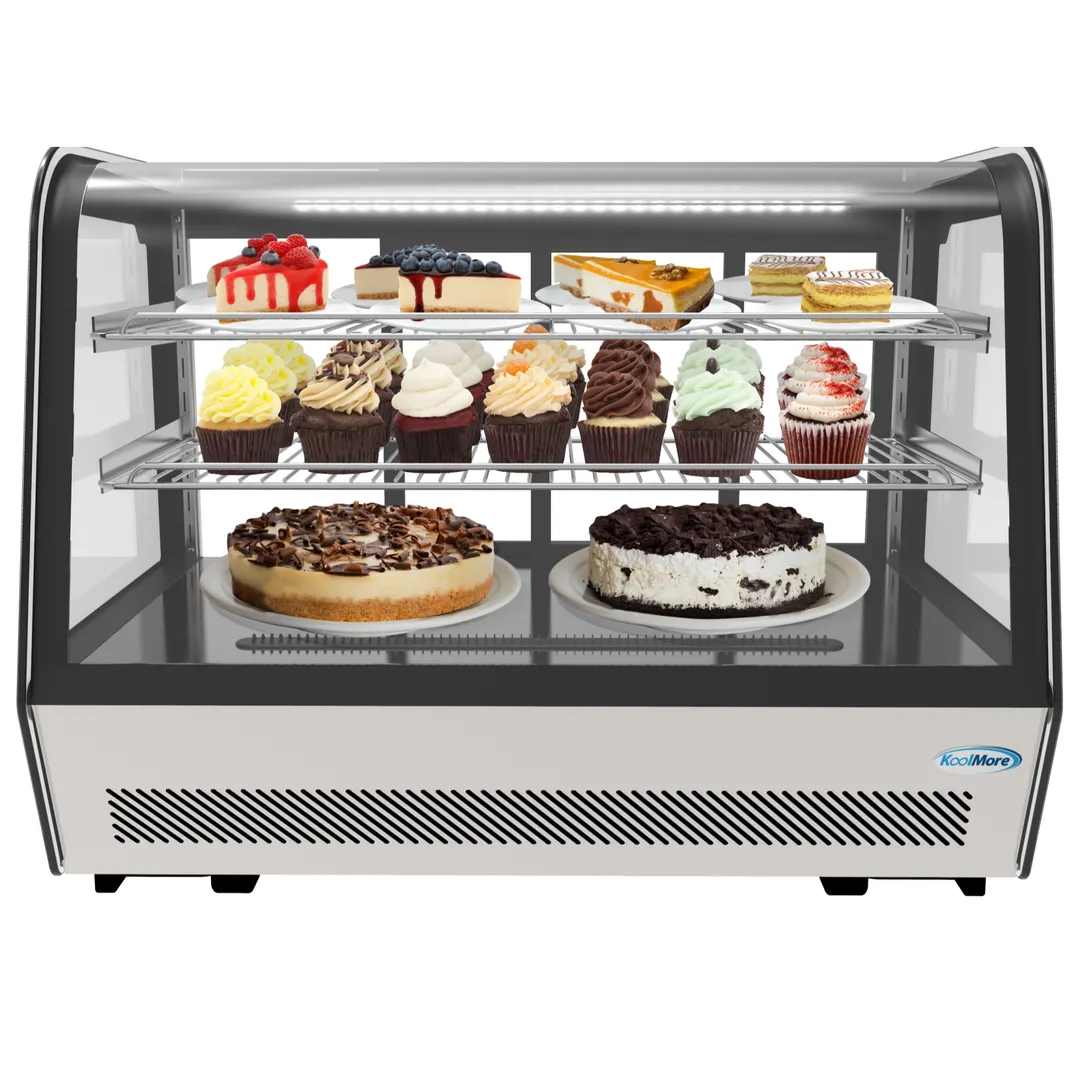 Koolmore CDC-5C-BK Countertop Display 34 3/5" W 5.6 cu.ft Temp LED Defrost Shelves Glass R290 115V