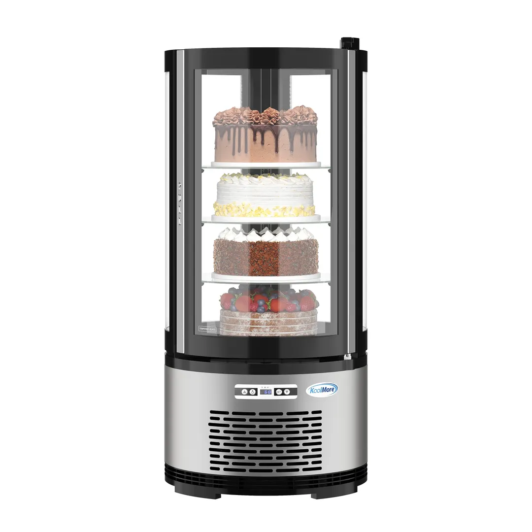 Koolmore CDUR-3C Countertop Display Case 19" 3 Cu ft Glass Door LED & Digital 3 Shelves 32°‑53°F