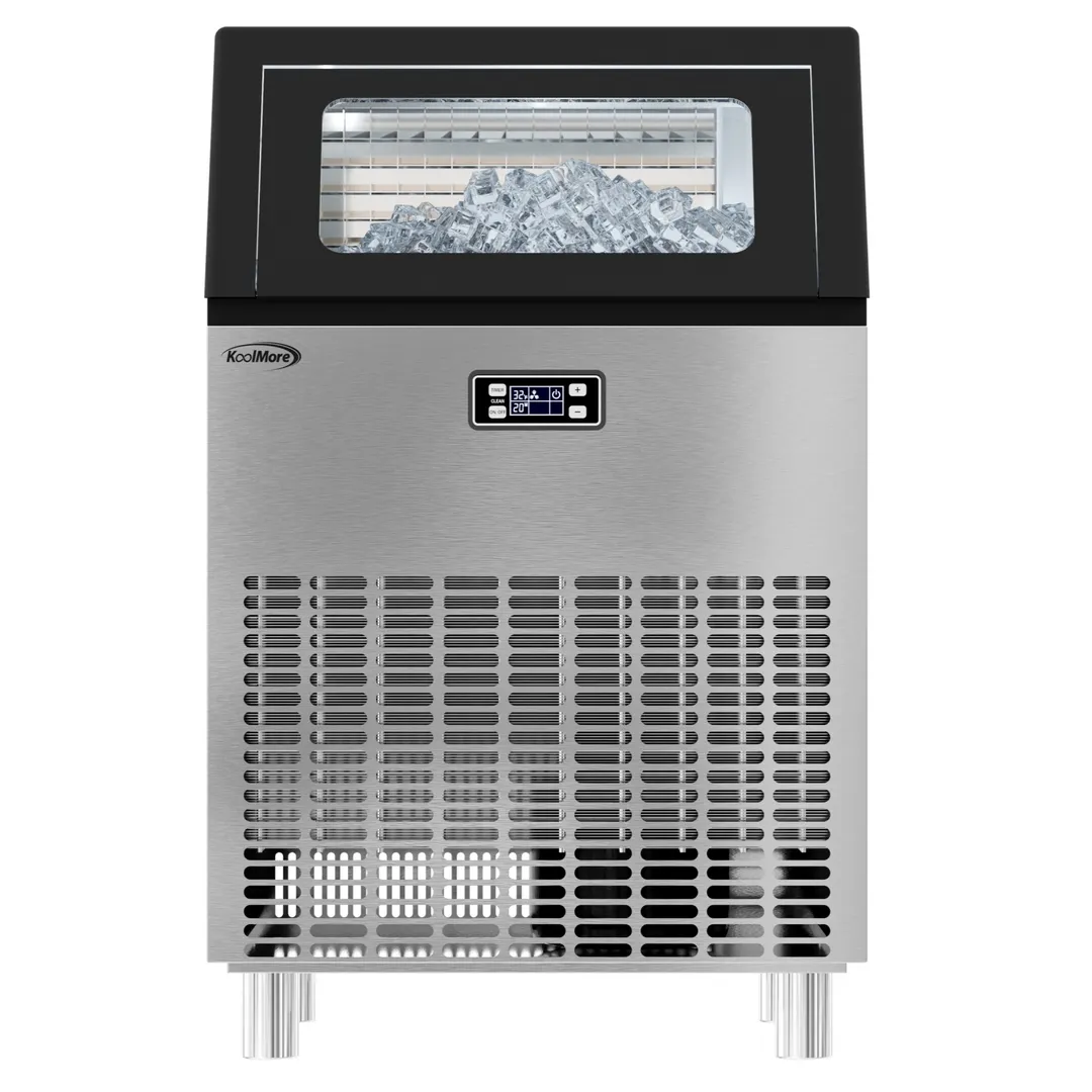 Koolmore CIM265 Undercounter Ice Maker, 22" Width, 265 Lb/24h, 55 Lb Steel Bin, Black LCD R290 115V