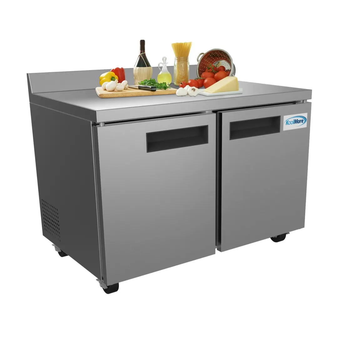 Koolmore FWT-2D-12C 47" 2-Section WorkTop Freezer w/ 2 Doors, 3.5" Backsplash, 12 cu. ft.