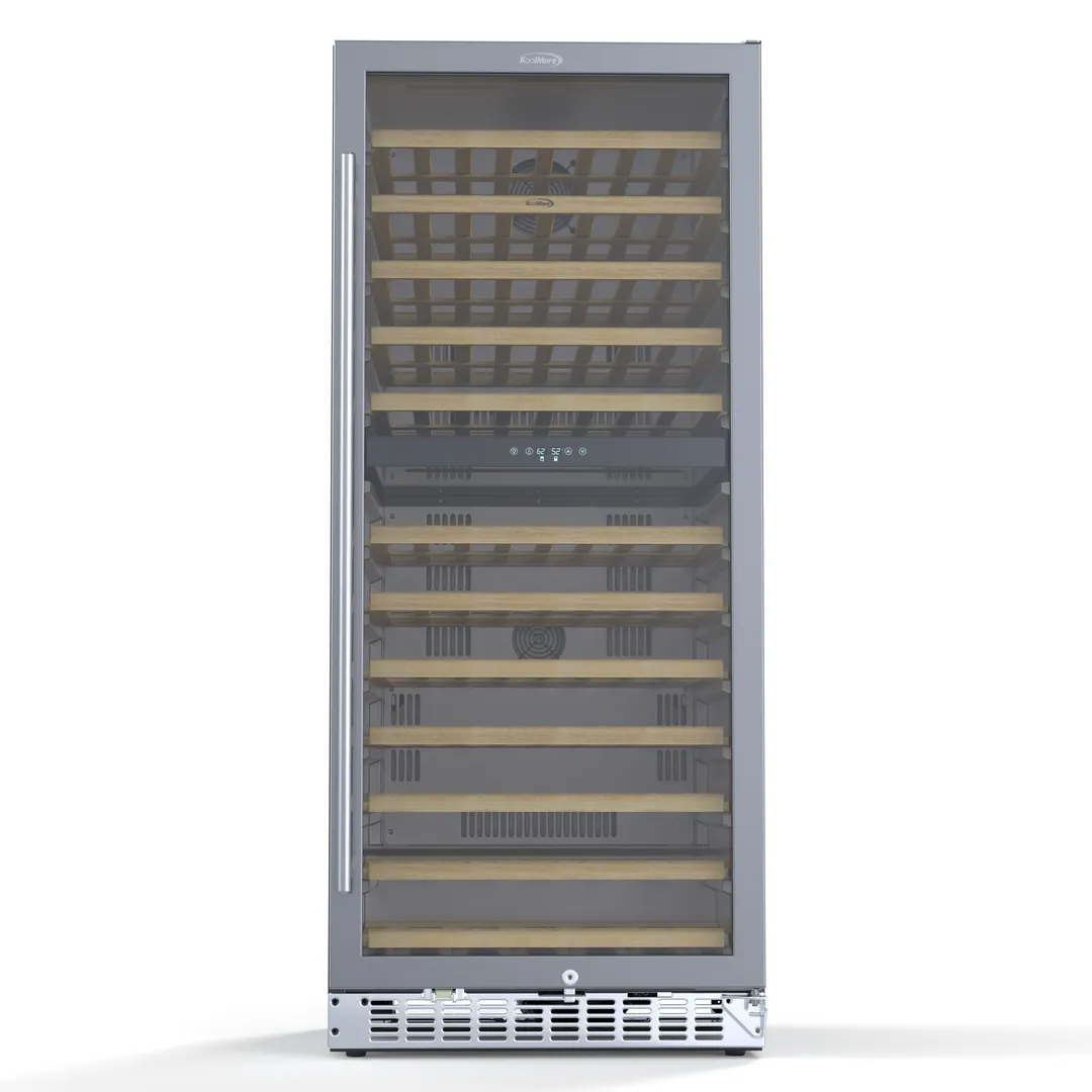Koolmore KM-CW92DZ-SS 23" Glass Door Wine Refrigerator, Dual Temperature, 92 Bottles