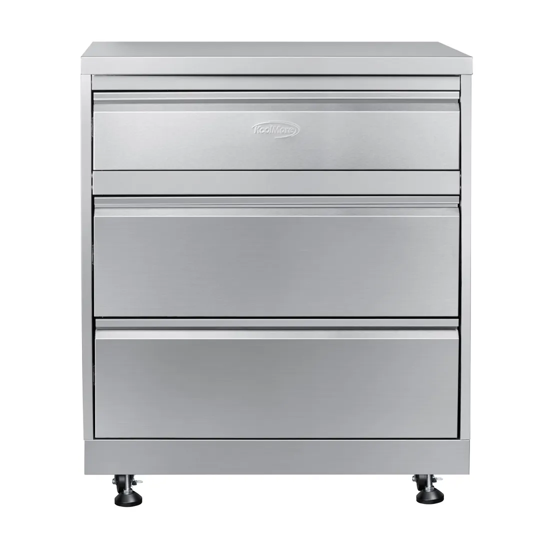 Koolmore KM-OKS-CAB3 Outdoor Kitchen Cabinet, 32"W, (3) Drawers, Stainless Steel