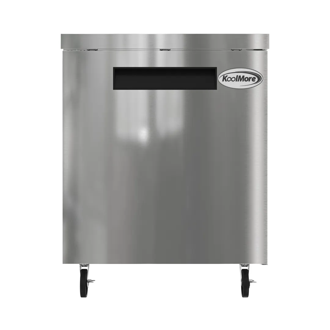 Koolmore KM-UCR-1DSS 27" 1-Door Undercounter Refrigerator, StainlessSteel, 5 cu ft, Rear-Mounted Cooling