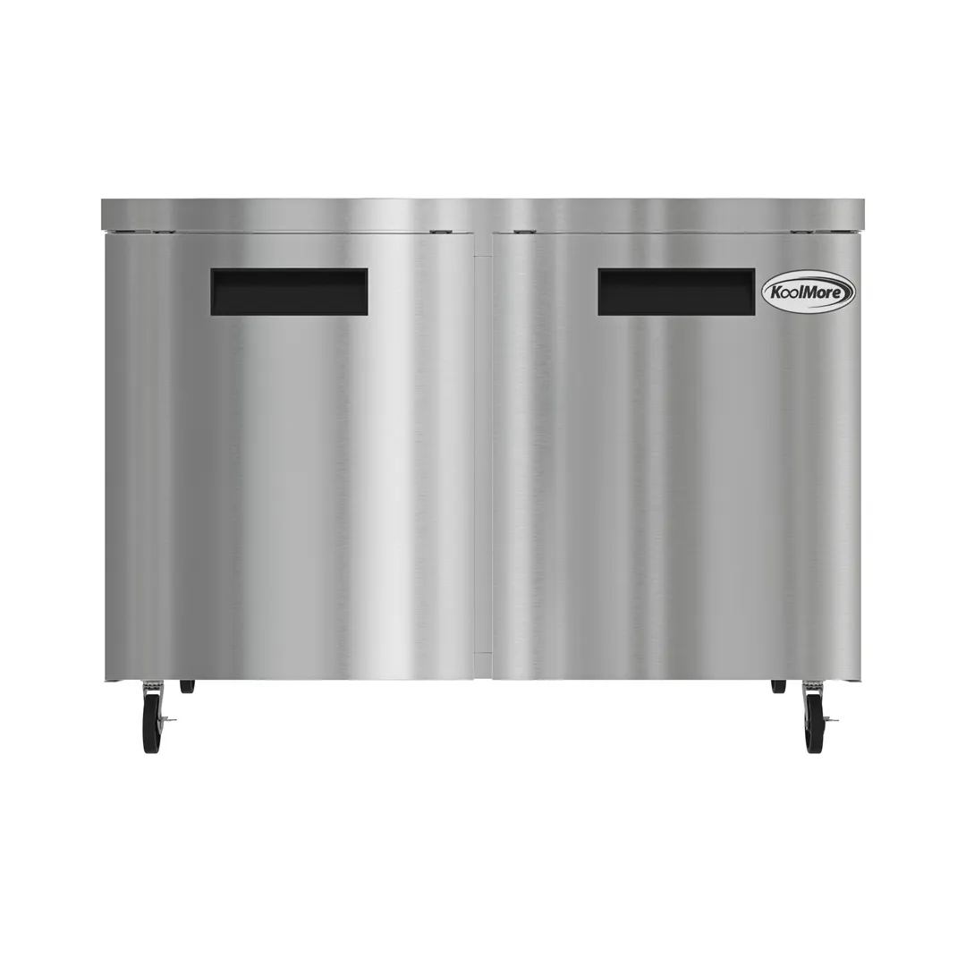 Koolmore KM-UCR-2DSS 48" 2-Door Undercounter Refrigerator, 11 cu. ft., Stainless Steel, Rear Mounted