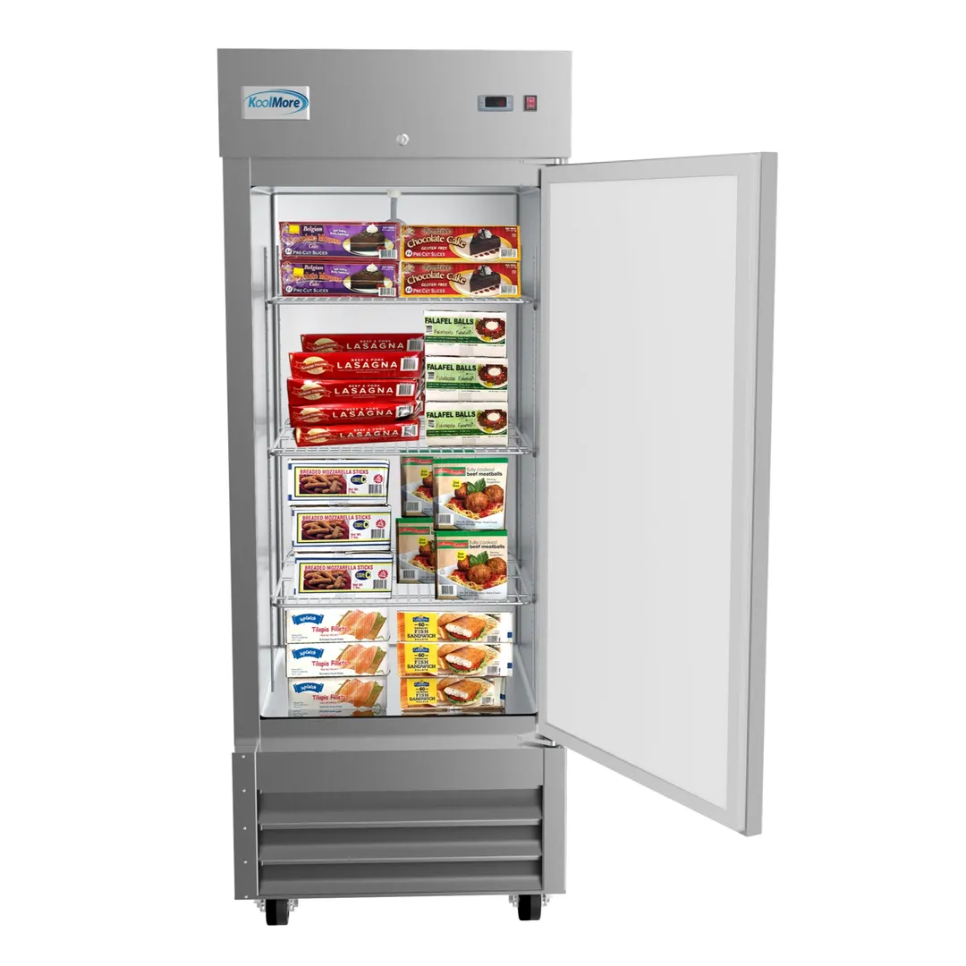Koolmore RIF-1D-SS 29" 1-Solid Door Reach-In Freezer, Bottom Mount, 23 cu. ft., Stainless Steel