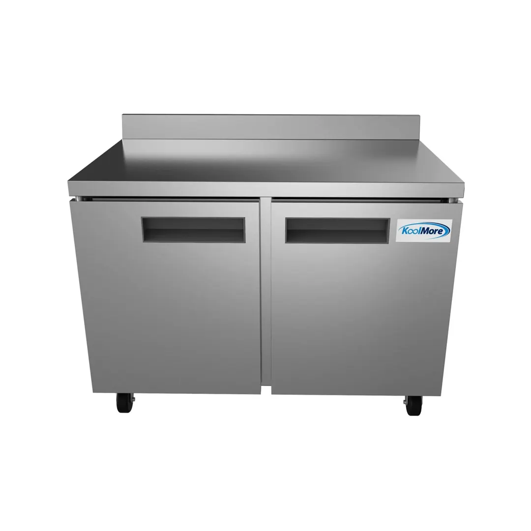 Koolmore RWT-2D-12C 47" 2-Section Worktop Refrigerator w/ 2 Doors, 12 cu. ft.