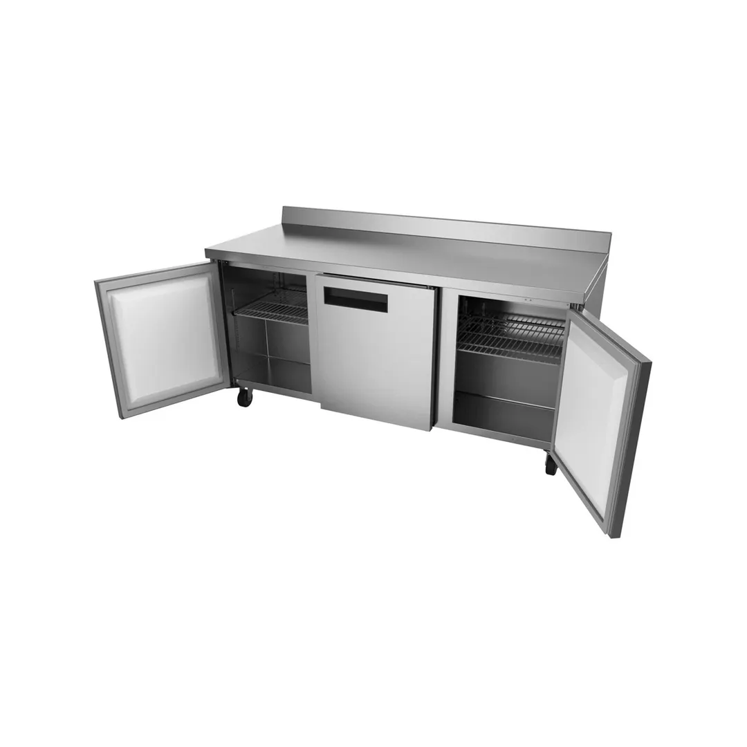 Koolmore RWT-3D-16C 71" 3-Section Worktop Refrigerator w/ 3 Doors, 16.9 cu. ft.