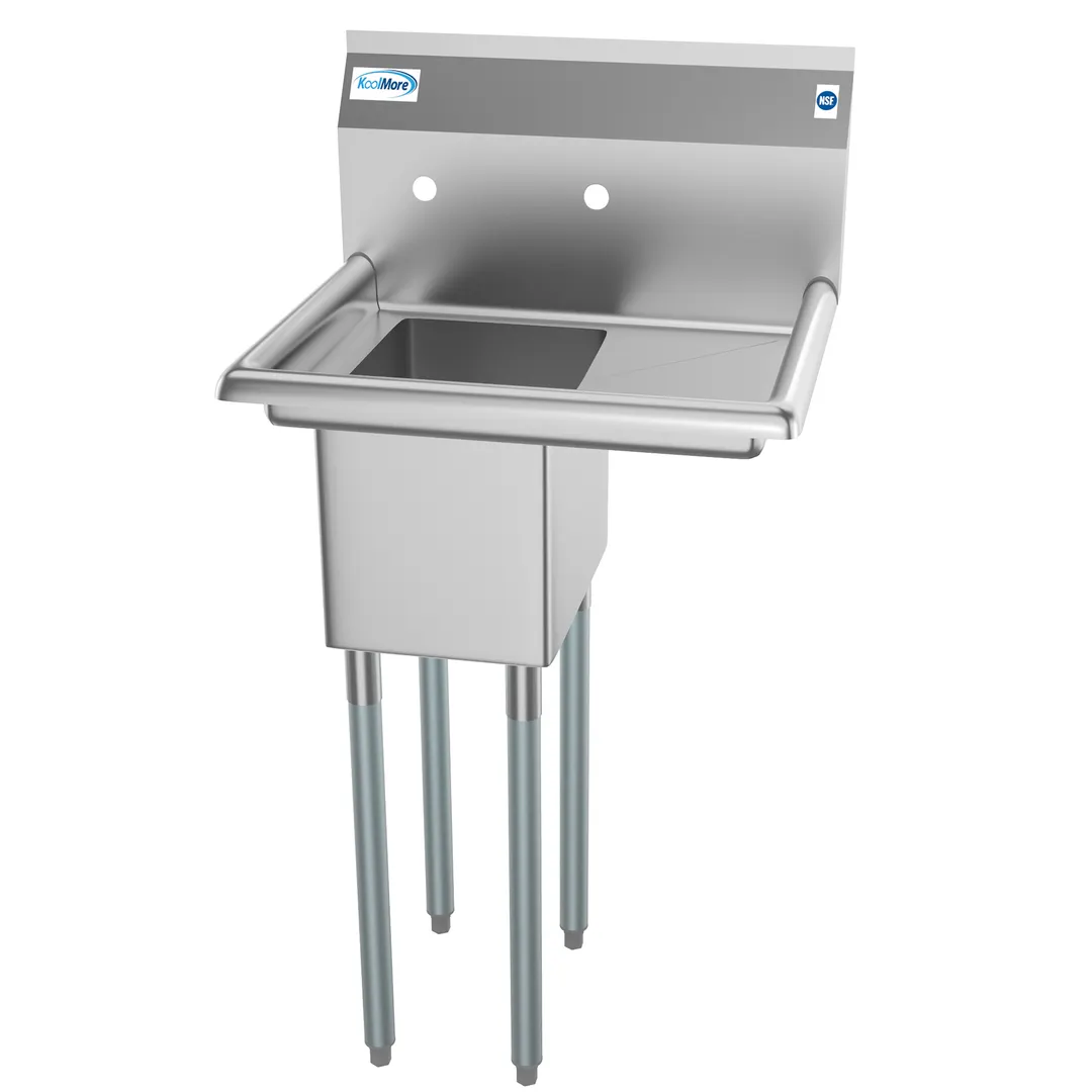 Koolmore SA101410-10R3 One Compartment Sink, 23"W X 20"D X 44-1/2"H