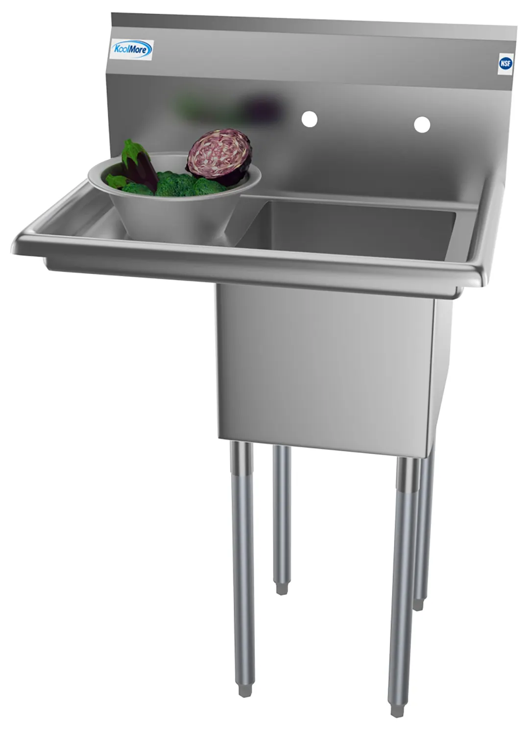 Koolmore SA141611-12L3 One Compartment Sink, 29"W X 22"D X 44-1/2"H