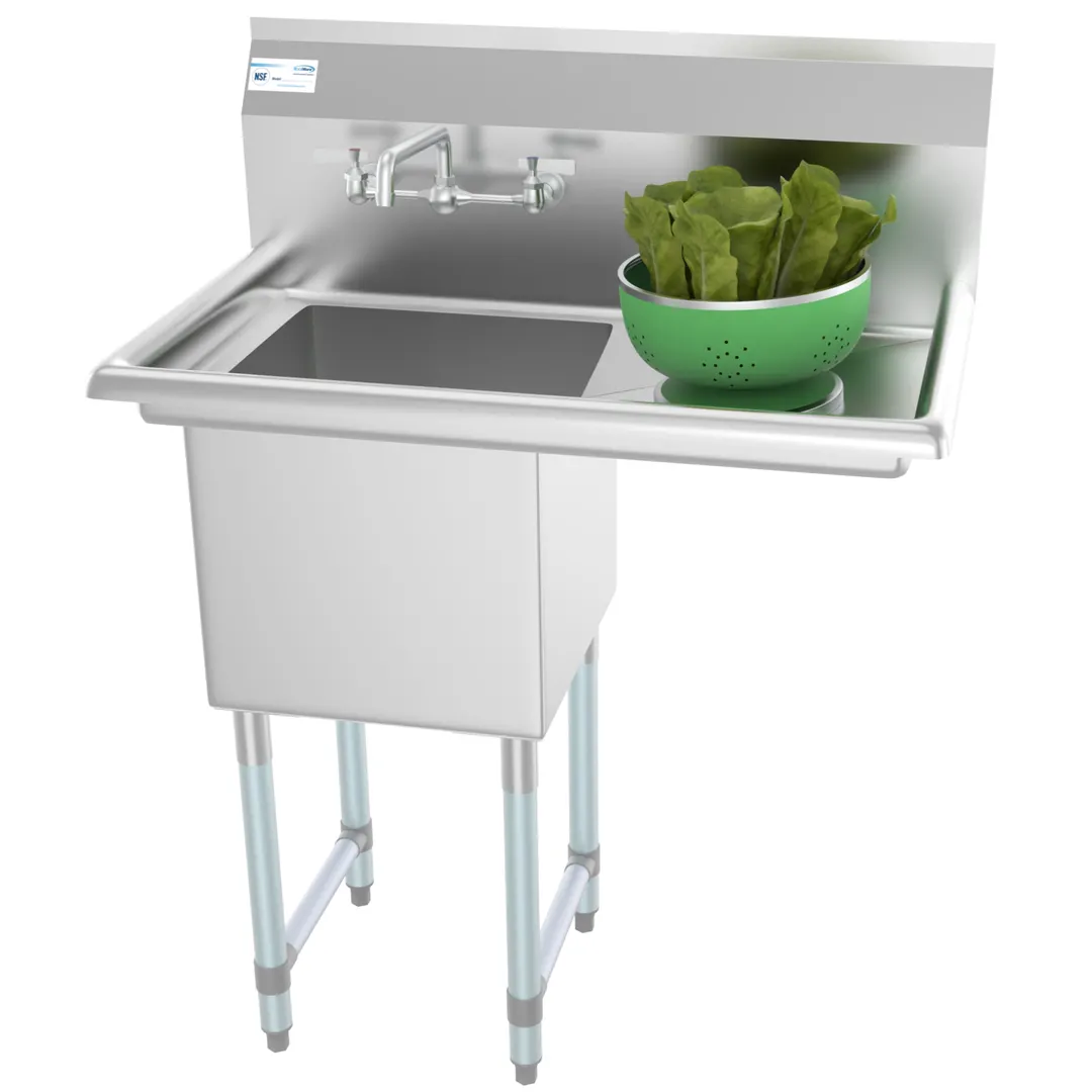 Koolmore SA151512-15R3FA 33" One Compartment Sink, 15"W x 15"L Bowl w/Right-Hand Drainboard