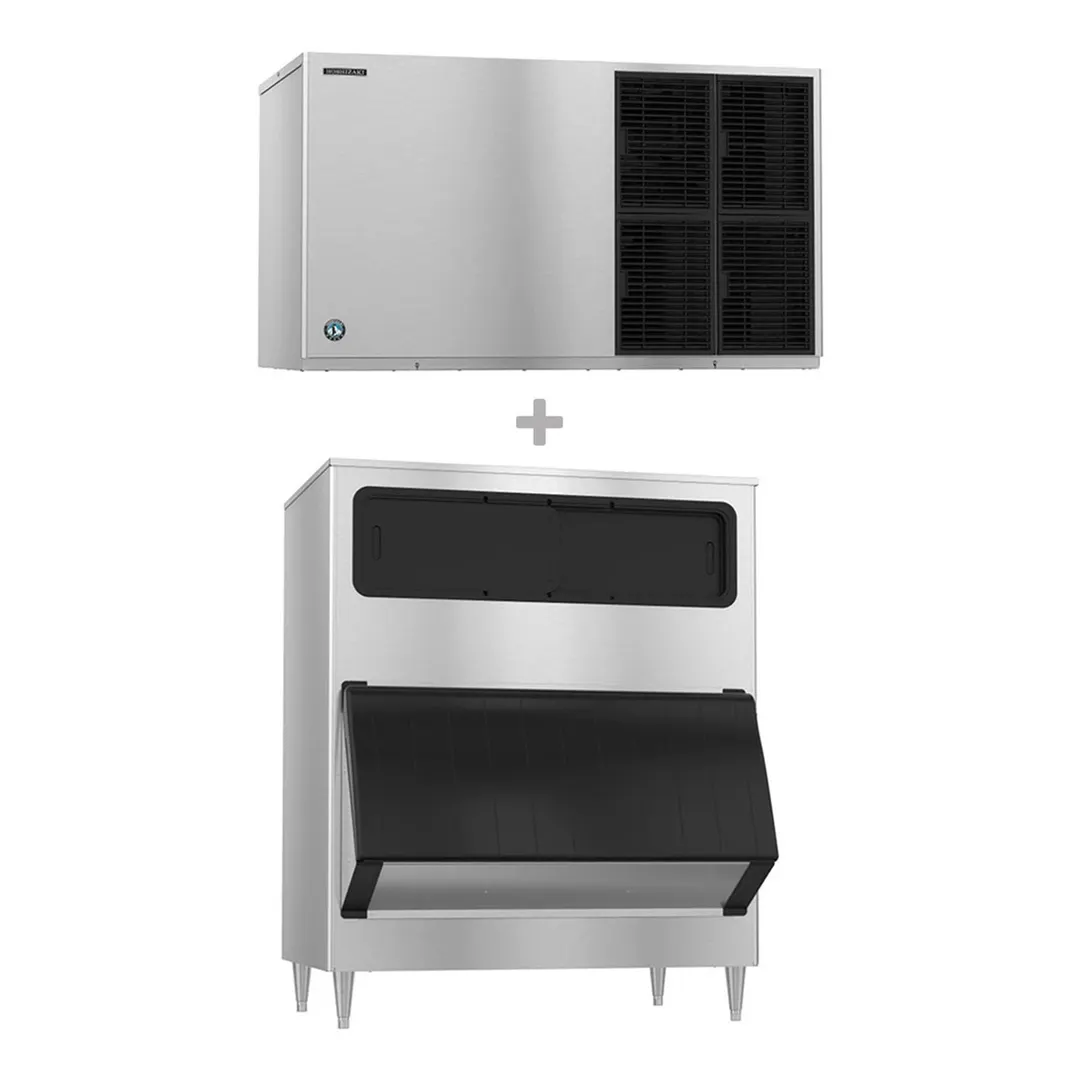 Hoshizaki KM-1301SAJ/B-1300SS Air Cooled Crescent 1365 lb Ice Machine with Bin, 1304 lb Storage