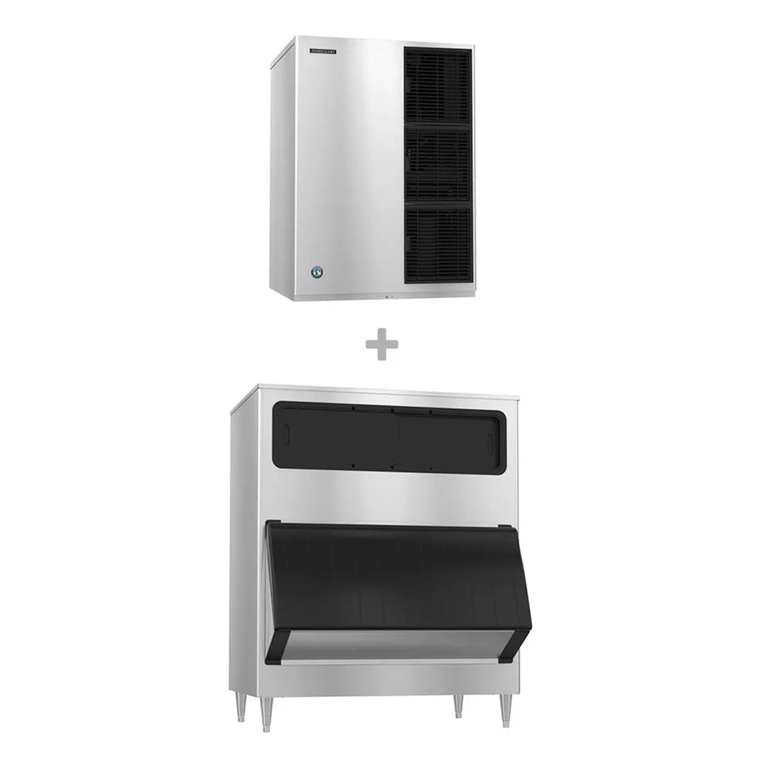 Hoshizaki KM-1340MAJ/B-1300SS Air Cooled Crescent 1275 lb Ice Machine with Bin, 1304 lb Storage